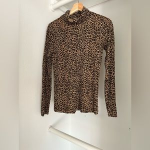 J. Crew Leopard Tissue Turtleneck size small